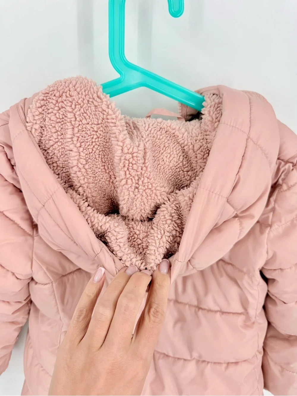 GAP Kids Hooded Puffer Jacket - Dusty Pink